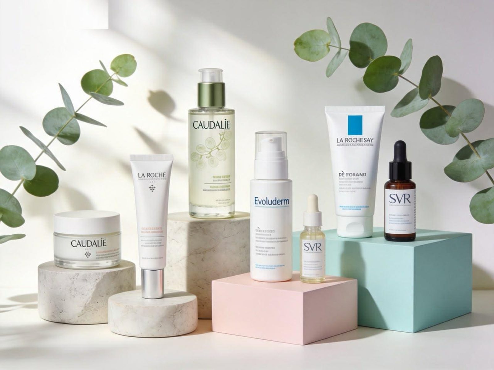 Caudalie, La Roche-Posay, Evoluderm et SVR — affiche Skinhealthb